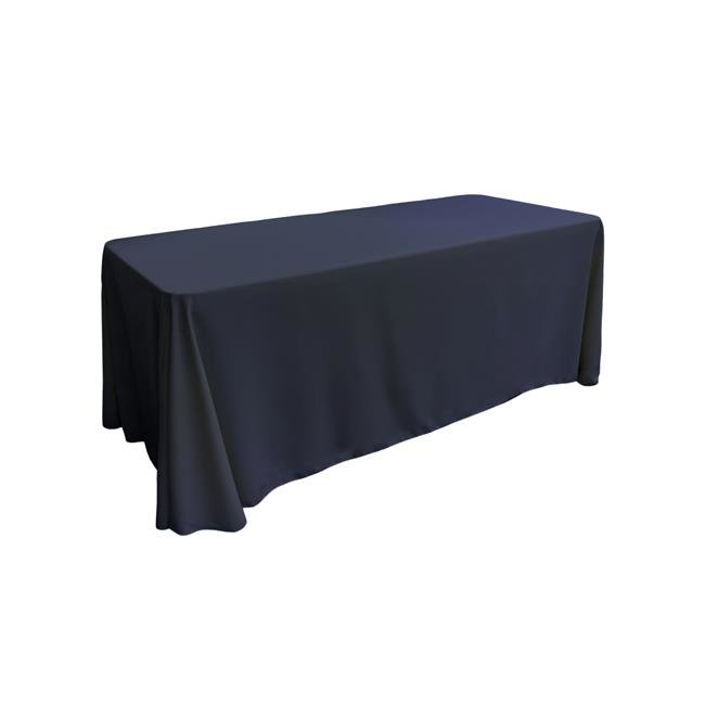 TCpop90x156-NavyP72 Polyester Poplin Rectangular Tablecloth, Navy - 90 x 156 in.